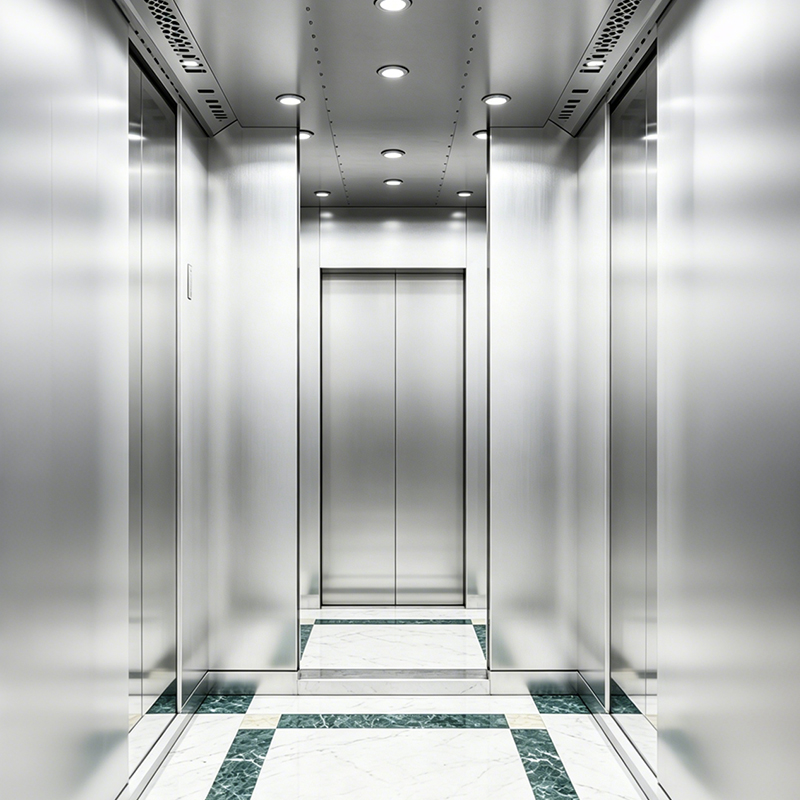 آسانسور مسافری Mirror & Hairline Stainless Steel برای هتل ها